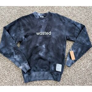 Wasted‎ Collective ReKraft Organic Cotton Crewneck Sweatshirt XS Blue Cloudy NWT